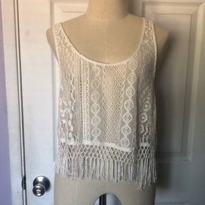Roxy white lace tank